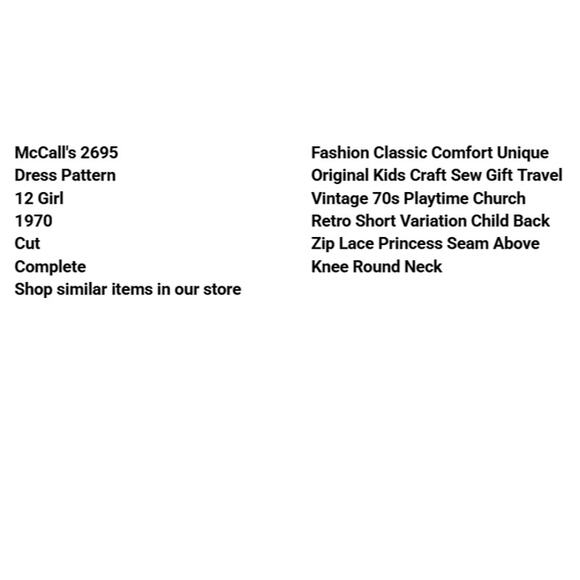 Vtg McCalls 2695 Dress Pattern 12 Girl 1970 Variation Jumper Child Princess Seam - Picture 3 of 6